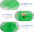 Crystal Organza Fabric Tulle 11 Inch by 50 Yards Sheer Tulle Rolls for DIY Craft Wedding Party Baby Shower Decor Gift Wrapping Party Supplies (Green)