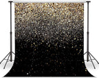 WOLADA Black and Gold Backdrop Golden Glitter Backdrop for Photography Wedding Birthday Baby Shower Party Photo Studio 8x8FT 11176