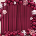 AK TRADING CO. 10 feet x 10 feet Polyester Backdrop Drapes Curtains Panels with Rod Pockets - Wedding Ceremony Party Home Window Decorations - Burgundy (DRAPE-5x10-BURGUNDY)