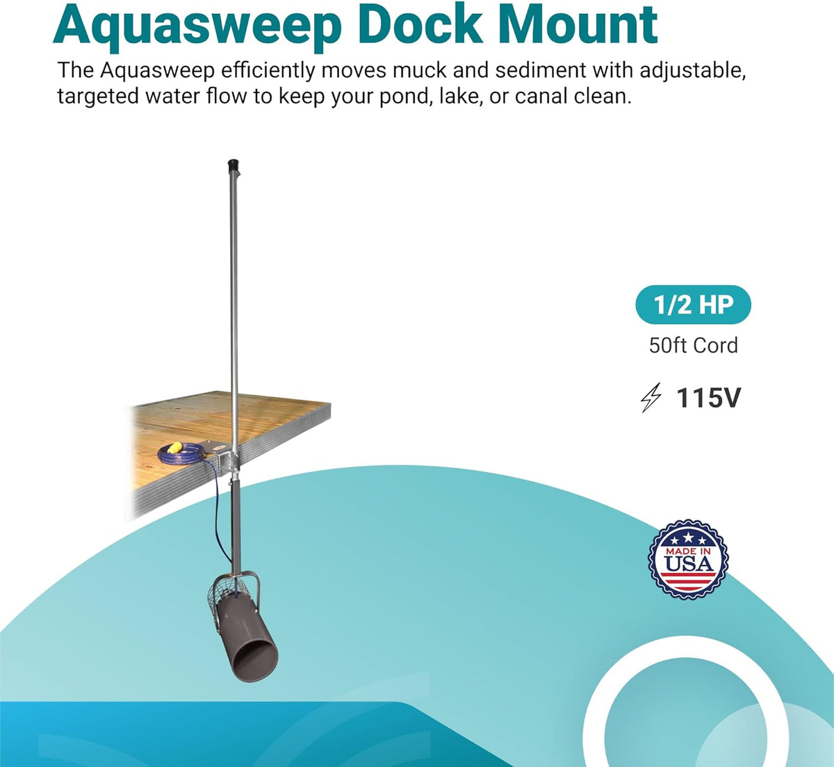 Scott Aerator Dock Mount Aquasweep 1/2 HP,115 Volt | Pond Muck Mover