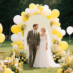Ledido Wedding Arch Backdrop Cover 7.2FT Arch Covers Fitted Stretchy Spandex Round Top Stand Backdrop Cover for Wedding Banquet Ceremony Birthday Party Baby Shower Event Decoration,Ivory