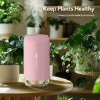 Portable Mini Humidifier, Small Cool Mist Humidifiers 350ml Quiet USB Personal Desktop Air Humidifier for Bedroom Home Plants Car Baby indoor Office with 2 Mist Modes Auto Shut-off（Pink)