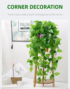 2 Pack Artificial Hanging Ivy Plants (3.6ft) - Fake Vine Greenery for Indoor/Outdoor Decor, Wedding & Photography - No Basket Included