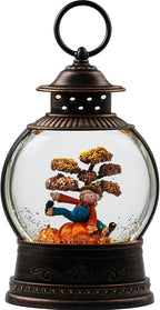 Thanksgiving Decorations Snow Globes, Light Up Snow Globe Lantern with Scarecrow Pumpkin, 6H Timer, USB & Battery Operated Fall Decorations for Autumn Thanksgiving Harvest…