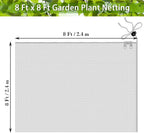 Fruit Tree Netting Covers with Zipper to Protect from Squirrels and Birds Large Netting for Fruit Trees Net Protection, White, 8' x 8', 1 Pack