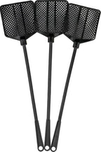 Rubber Fly Swatter, Long Fly Swatter Pack, Fly Swatter Heavy Duty, All Black Colors (3 Pack)