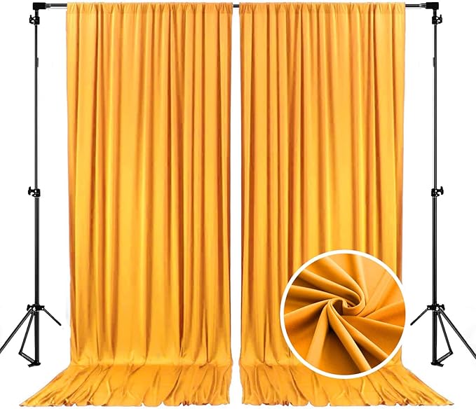 10 x 7 Feet Orange B Backdrop Curtain for Partie, Background Curtains for Photoshoot, Birthday, Wedding, Halloween, Thanksgiving, Christmas, New Year Party Decorations 5Ft x 7Ft, 2 Panels