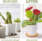Augshy 8Pcs 6 Inch Cork Plant Saucers Plant Mats Round Coasters Pad for Plants House Garden Indoors Pots DIY Craft Project