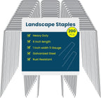 6 Inches Landscape Staples Galvanized Steel Garden Stakes Securing Pegs for Securing Weed Fabric Landscape Fabric Netting Ground Sheets and Fleece, Heavy Duty Metal Tent Stakes (200, Silver)
