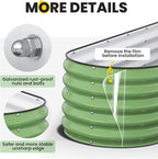 Pattiumo Galvanized Raised Garden Bed 8x2x1.5 FT, Oval Metal Raised Garden Bed Outdoor Planter Box with Open Bottom, Rust-Resistant Steel Garden Bed for Vegetables Herbs Flowers, Easy Assembly