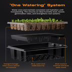 Patigrow 80-Cell Self-Watering Seed Starter Tray with Grow Light, Seed Starter Kit with 4.07” Humidity Dome, Indoor Seedling Starter Tray, Seed Starting Trays for Plant Germination, Seeds Growing