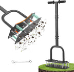 [Bolt-On Base] Lawn Aerator - Kick to Unclog Jammed Springs in 3 Secs! No Welding to Ever Break, 12.2"x6" Wide Plate Saves 20% Time, for Compacted Clay Soil (Pre-Assembled)