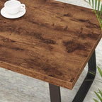 HSH Wooden Coffee Table, Industrial Rectangle Center Table, Modern Minimalist Coffee Table for Living Room, Farmhouse Wood and Metal Cocktail Tea Table for Bedroom Home Office, Rustic Brown, 47 in
