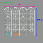 4 Pack Metal Garden Trellis 86.7" White Fence Rustproof Garden Trellis for Climbing Plants Support Roses Flower Outdoor Lawn, Cream White