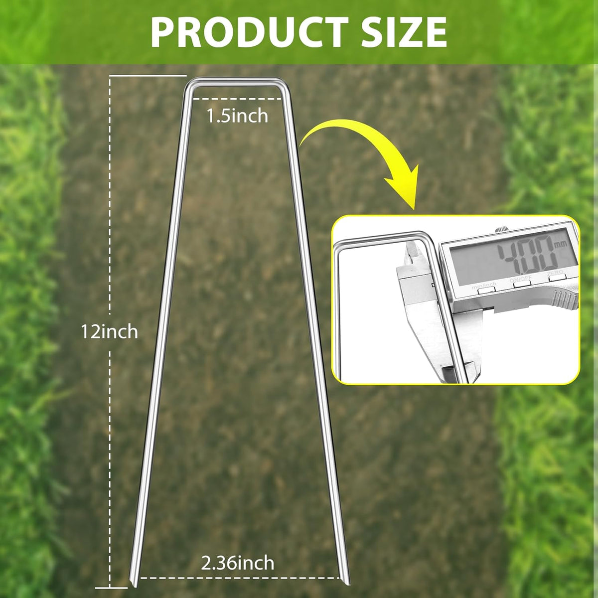 Landscape Staples 12 Inch, 200 Pack 8 Gauge Galvanized Garden Staples U-Shaped Landscape Stakes, Heavy Duty Ground Stakes for Outdoor Decorations, Weed Barrier Fabric, Irigation Tubing, Tent