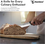 8-Inch Serrated Bread Knife, Premium High Carbon Stainless Steel Blade Knife for Bread with Ergonomic Handle, NSF Certified, DT-30 Series, Black