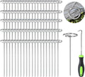 100Pcs Circle Top Landscape Staples, 6 Inch Garden Stake 8 Gauge Galvanized Landscape Fabric Stakes, Heavy Duty Yard Ground Pins for Outdoor Gardening Weed Barrier Sod Fabric - Silver