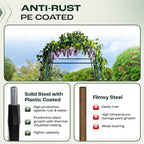 Idzo Garden Arch Trellis, 88in Tall Stainless Steel Tunnel Vegetable Trellis w PE Coating Protect Against Rust, Space-Saving & Durable Cucumber Trellis for Climbing Plants Outdoor, Minimal Maintenance