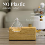 AromaMobi Portable Waterless Aroma Diffuser for Home&Travel Use | Rechargeable Essential Oil Nebulizer with 4 Timer Modes & Instant Fragrance | Wood&Glass Diffuser | Gift Ready [Waterdrop]
