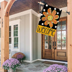 CROWNED BEAUTY Summer Floral House Flag 28x40 Inch Double Sided Large Burlap Welcome Holiday Flag for Outside Yard CF1503-40