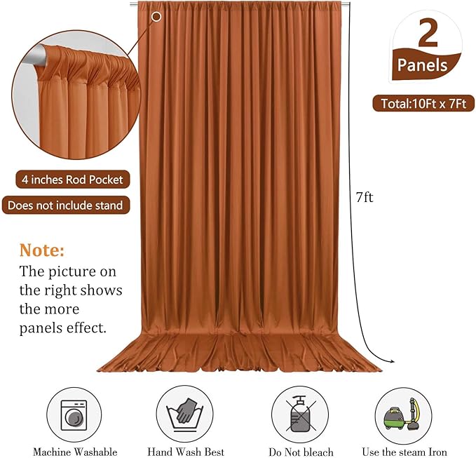 10 x 7 Feet Bronze Backdrop Curtain for Partie, Background Curtains for Photoshoot, Birthday, Wedding, Halloween, Thanksgiving, Christmas, New Year Party Decorations 5Ft x 7Ft, 2 Panels