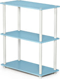 Furinno Turn-N-Tube 3-Tier Compact Multipurpose Shelf Display Rack, Light Blue/White