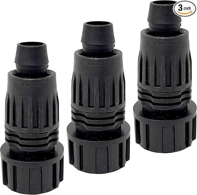 Sprinkland® 1/2" Drip Irrigation Adapter | Made in USA | Fits Faucet/Garden Hose | Compatible with .600" ID x .700" OD and 5/8" Drip Tube | 3-Pack