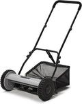 16" Push Reel Lawn Mower with Grass Catcher – Manual 5-Blade Hand Mower, Adjustable 3-Position Cutting Height (0.5"–1.75"), Lightweight & Eco-Friendly – 1-Year Warranty