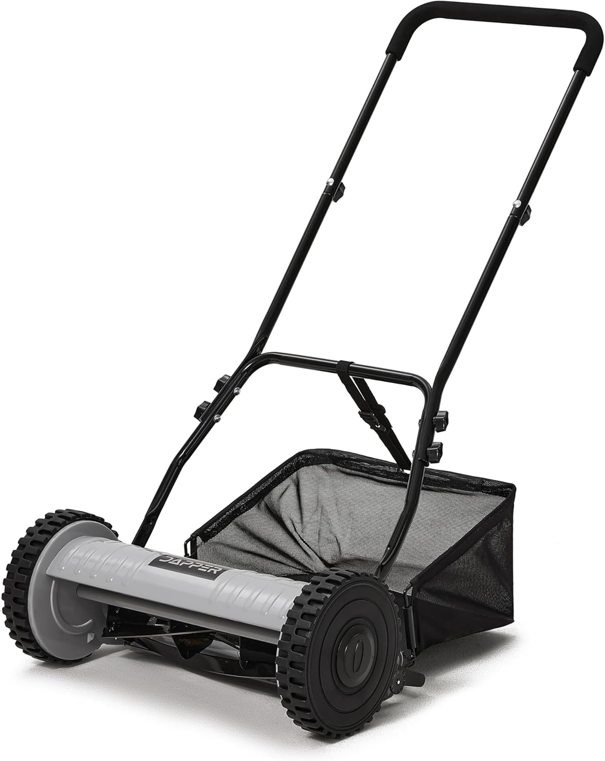 16" Push Reel Lawn Mower with Grass Catcher – Manual 5-Blade Hand Mower, Adjustable 3-Position Cutting Height (0.5"–1.75"), Lightweight & Eco-Friendly – 1-Year Warranty