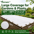 HEKIWAY 10 FT x 40 FT Frost Cloth, Plant Covers for Freeze Protection