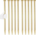 16 Inch Rebar Stakes 1/2 Inch Diameter Galvanized Steel Ground Anchors Heavy Duty Anchoring Spikes for Speed Bump, Parking Curb and Tent (10 Pack)