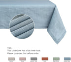 maxmill Lux Faux Linen Table Cloth with Slubby Texture Wrinkle Resistant Anti-Shrink Soft Tablecloth for Kitchen Dining Tabletop for Banquet Parties Event Dinner Rectangle 52 x 70 Inch Slate Blue