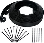 2 Inch x 50FT Landscape Edging Border with 45 Anchoring Spikes, No Dig Garden Border Edging Kit, Plastic Lawn Edging Border for Landscaping Garden Flower Beds Lawn Yard Paver Pathway, Black