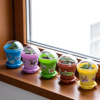 50 Packs Cupcake Plant Nursery Pots with Humidity Dome, Small Plastic Flower Plant Pots with 40 Sheet Stickers, Seeds Starter Pot Flower Planting Container for Seedlings Succulent Display (Mix Colors)