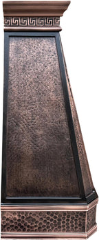 CT Copper Tailor Copper Vent Hood Island Mount,60'' W,27''H,1260 CFM Exhaust Fan,Stainless Steel Vent,LED Light,Dishwasher-Safe Baffle Filters,Light Hammered-Medium Patina,VH14TA2L