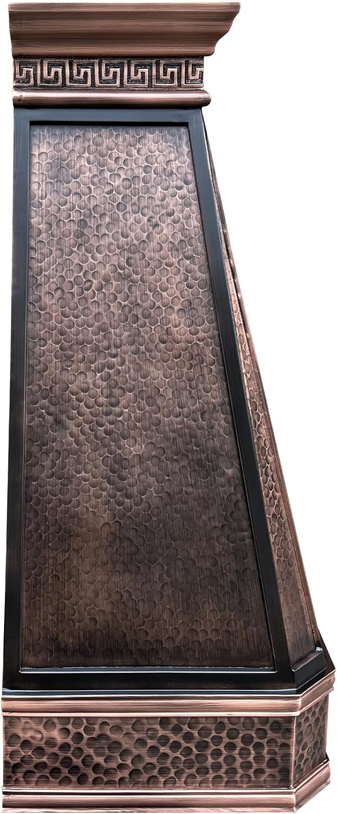 CT Copper Tailor Copper Vent Hood Wall Mount,30'' W,42''H, 610 CFM Exhaust Fan,Stainless Steel Vent,LED Light,Dishwasher-Safe Baffle Filters,Light Hammered-Medium Patina,VH14TA2L