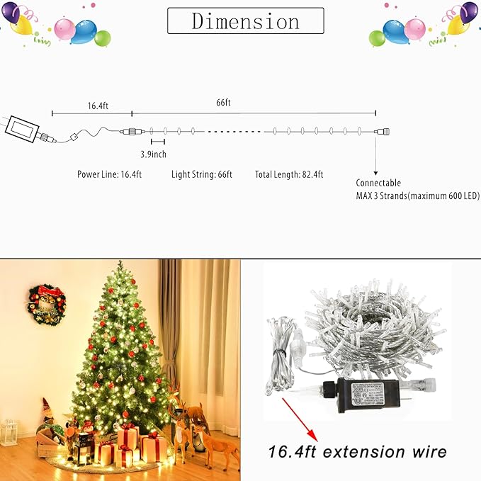 Color Changing Christmas Lights, 200 LED 35 Colors String Lights Indoor Outdoor with Remote, Waterproof Twinkle Lights Plug in for Halloween Xmas Tree Party Easter Valentine's Wedding Room Decor