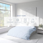 Kotton Culture 3 Pc Queen Size Duvet Cover Set -100% Egyptian Cotton Sateen 600 Thread Count Ultra Soft Premium Durable Comforter Cover Zipper Closure & Corner Ties (Blue Sky, Queen/Full 90" X 90")