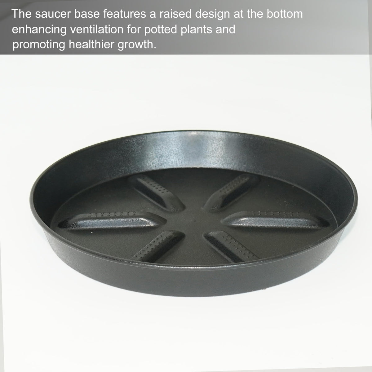 NIMYAU Plant Saucer 6 Inch 4 Pack,Thick Plastic with Raised Center Design Plant Saucers 8 10 12 14 17, Superior Drainage Drip Tray for Indoor Outdoor Planters (6 inch)