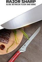 Dalstrong Boning Knife - 6 inch - Gladiator Series - High Carbon German Steel - Crimson Red ABS Handle - Meat Carving, Trimming, Deboning - w/Sheath - NSF Certified