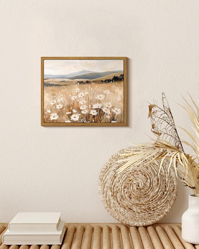 InSimSea Framed Wall Art for Living Room Retro Flower Canvas Art Wall Decor Bedroom Artwork Farmhouse Oil Paintings Pictures Prints Rustic Gallery Boho Vintage Floral Botanical Office 8x10In