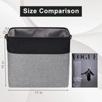 Large Fabric Storage Baskets | 50L Storage Bins, Decorative Linen Closet Baskets with Handles for Organizing, Shelf, Toys, Clothes, Home, Office, Nursery, 17x12x15Inches (Gray&Black)