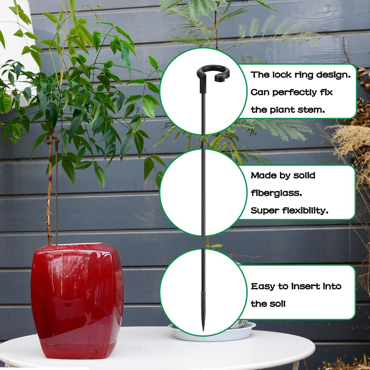 Orchid Sticks 17 inch &11 inch SupKing 16Pcs Plant Stakes with Clips for Support Small Short Plants,Garden Stakes Support Poles Rods Suit for Potted Plants Flowers Seedling (Black)
