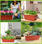 LOCONHA 7 Pack Window Box Planter, Plastic Vegetable Flower Planters Boxes