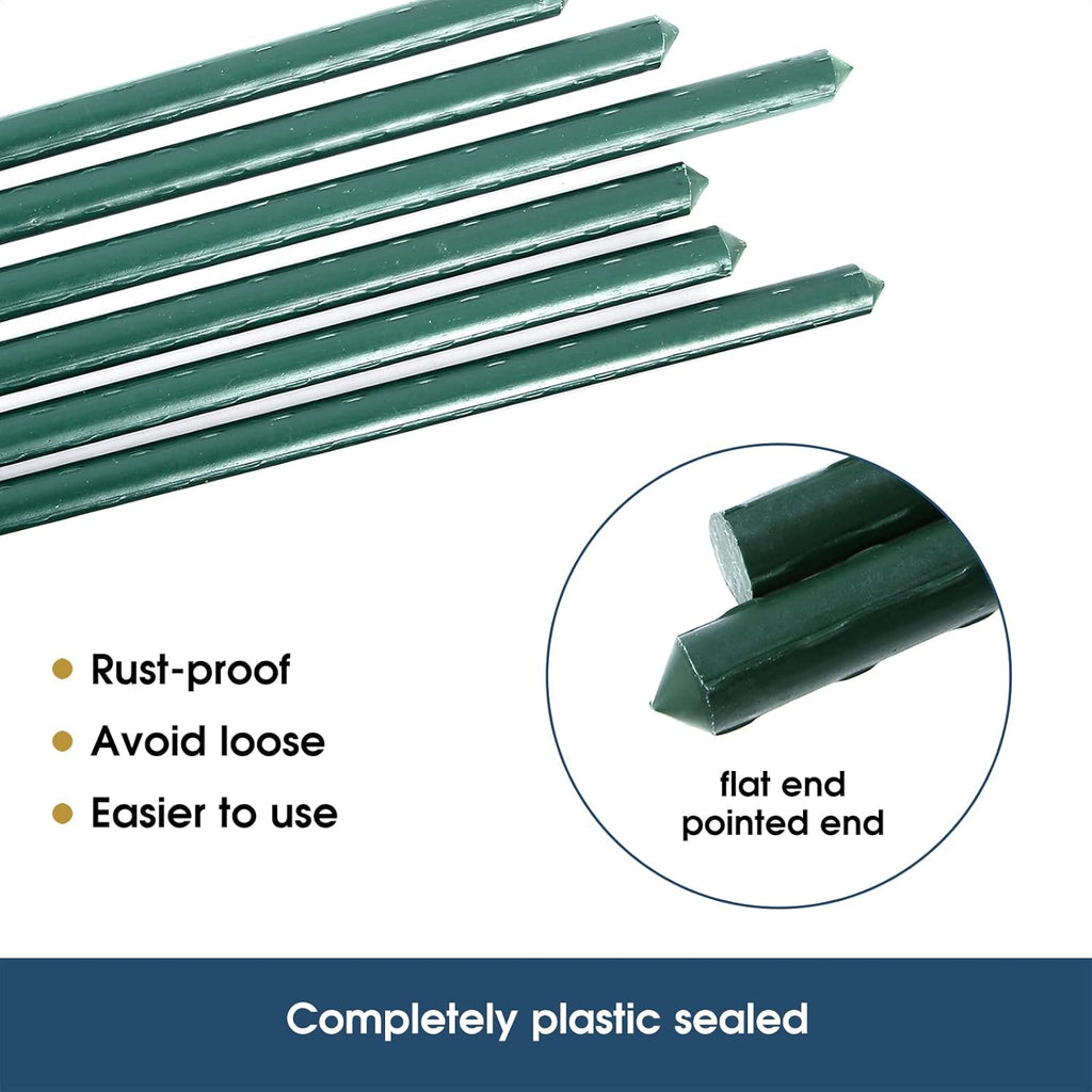Garden Stakes 4FT Tomato Stakes for Outdoor Plant Support, 0.43 inch Diameter Plant Stake Sticks for Beans Potted Climbing Plants Gardening Supplies 20 Pack