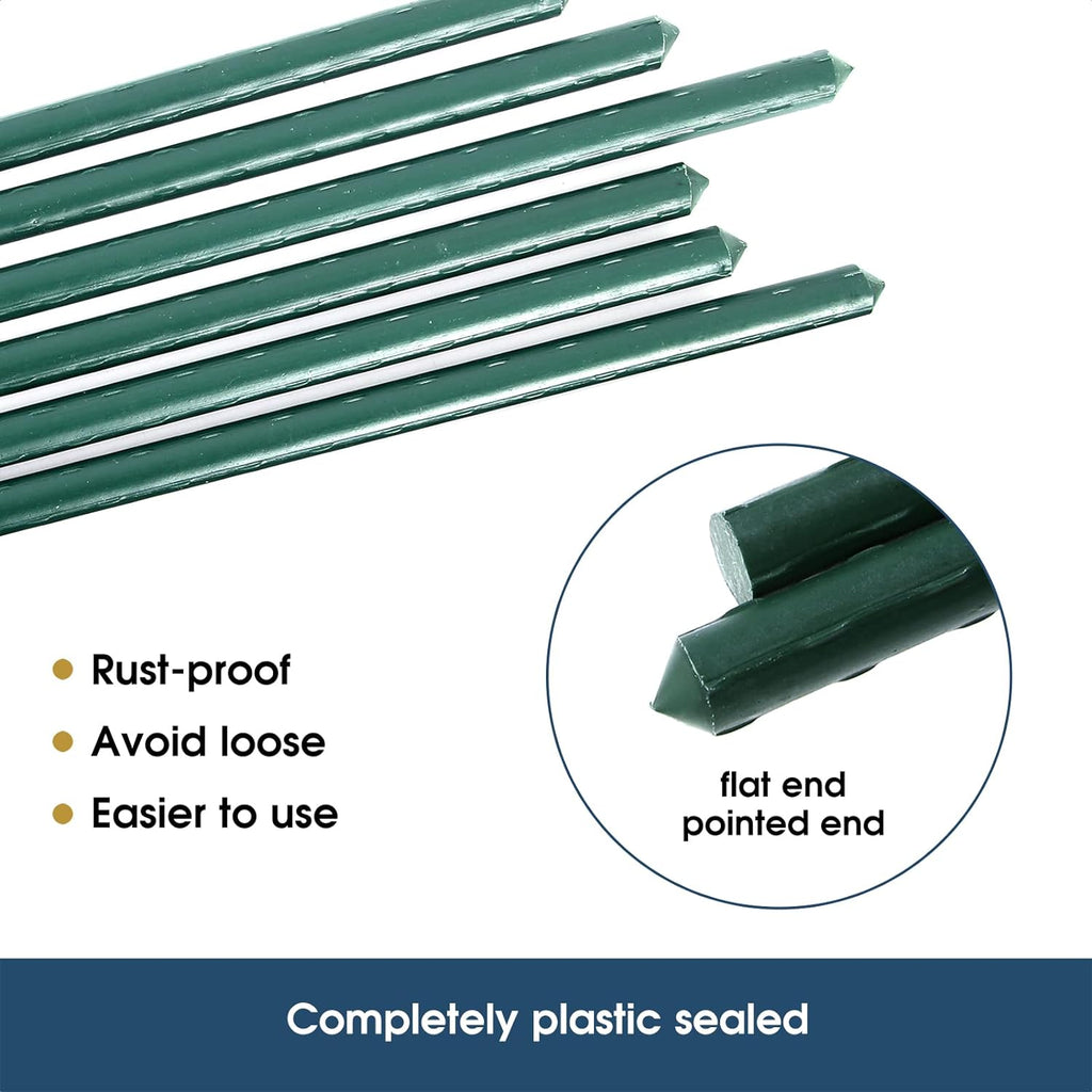 8 FT Garden Stakes for Outdoor Plant Support, 0.78 inch Diameter Plant Stake Sticks Metal Poles for Pole Beans Cucumber Tree Climbing Plants Gardening Supplies 10 Pack