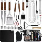 137PCS BBQ Grill Accessories Set – Stainless Steel Grill Tools for Outdoor Grill with Carrying Case, Heatproof Handles & BBQ Utensils for Camping, Backyard & Gifts