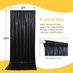 10x10 ft Wrinkle Free Black Sequin Backdrop Curtain for Parties,Thick Not Fall Glitter Wedding Drapes Backdrop,2 Panels 5x10ft Shimmer Photo Wall Back Drop Cloth for Birthday Photography Background