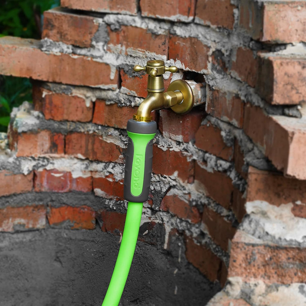 Fevone 55 ft x 5/8" Heavy Duty Garden Hose, Drinking Water Safe, Flexible & Kink-Free Hybrid Polymer Water Hose, Lightweight Outdoor Hose with swivel handles and 3/4" Solid Aluminum Fittings