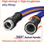 short garden hose 10 ft x 5/8Inch, short water hose with Swivel Handle, Heavy Duty, Flexible, Sturdy, Lightweight, Male to Female Fittings